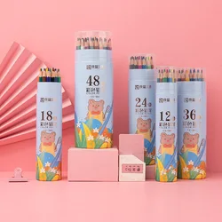 Lápiz de Color de plástico aceitoso de 12-48 colores, juego de papelería de pintura para niños soluble en agua, suministros de grafiti artístico para estudiantes de escuela