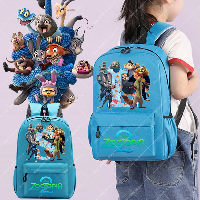 Mochila bonita de dibujos animados de Disney Zootopia, mochila escolar de gran capacidad, accesorios de papelería para estudiantes, bolsa de libros de Anime, mochila, regalos de navidad - imagen 2