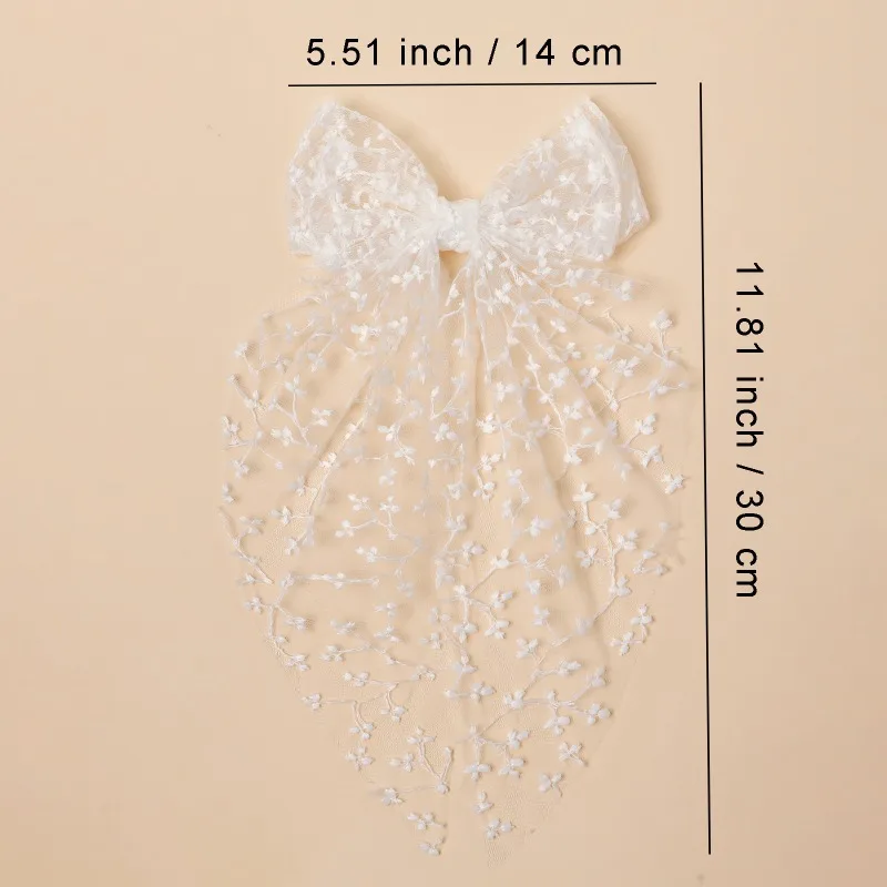 Pinzas de pelo para niñas con lazo de encaje estilo etéreo - imagen 3
