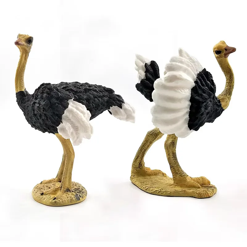 Simulación de pájaro de avestruz, modelo Animal, estatuilla para decoración del hogar, accesorios de decoración de jardín de hadas en miniatura, figura moderna, estatua, Juguetes