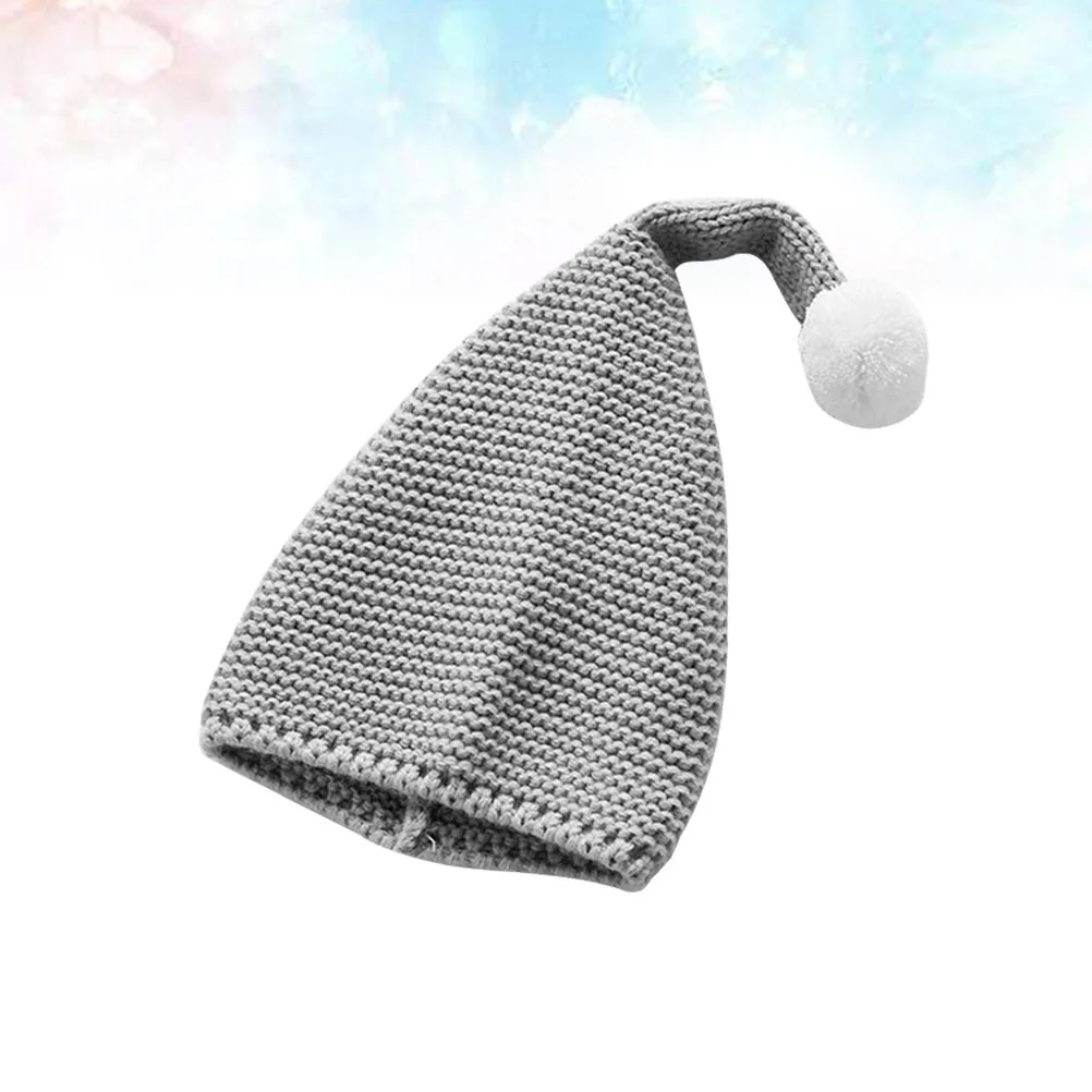 Gorro de punto navideño, diseño de pompón cálido gris para niños, gorro de invierno elástico suave, hilo Premium cómodo - imagen 4