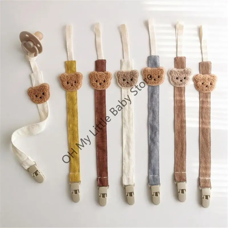 M76C chupete bebé con Clips, soporte, mordedor dibujos animados, cadena dentición simulada, correa para chupete cadena