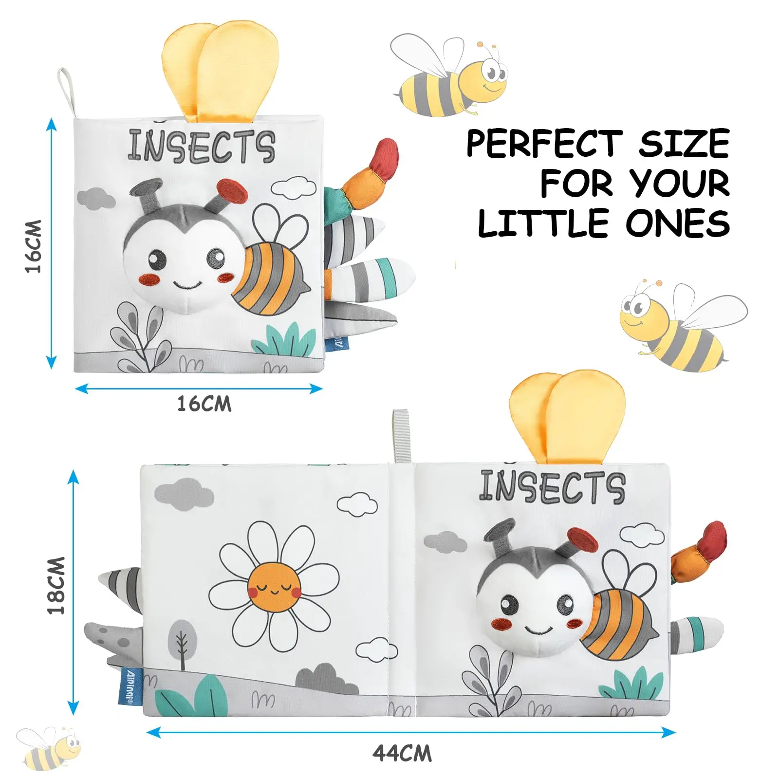 Libros suaves para bebés, juguetes 3D con tacto y sensación de tela arrugada, libros para bebés, niños, tacto y sensación arrugada, regalos para niños pequeños - imagen 3