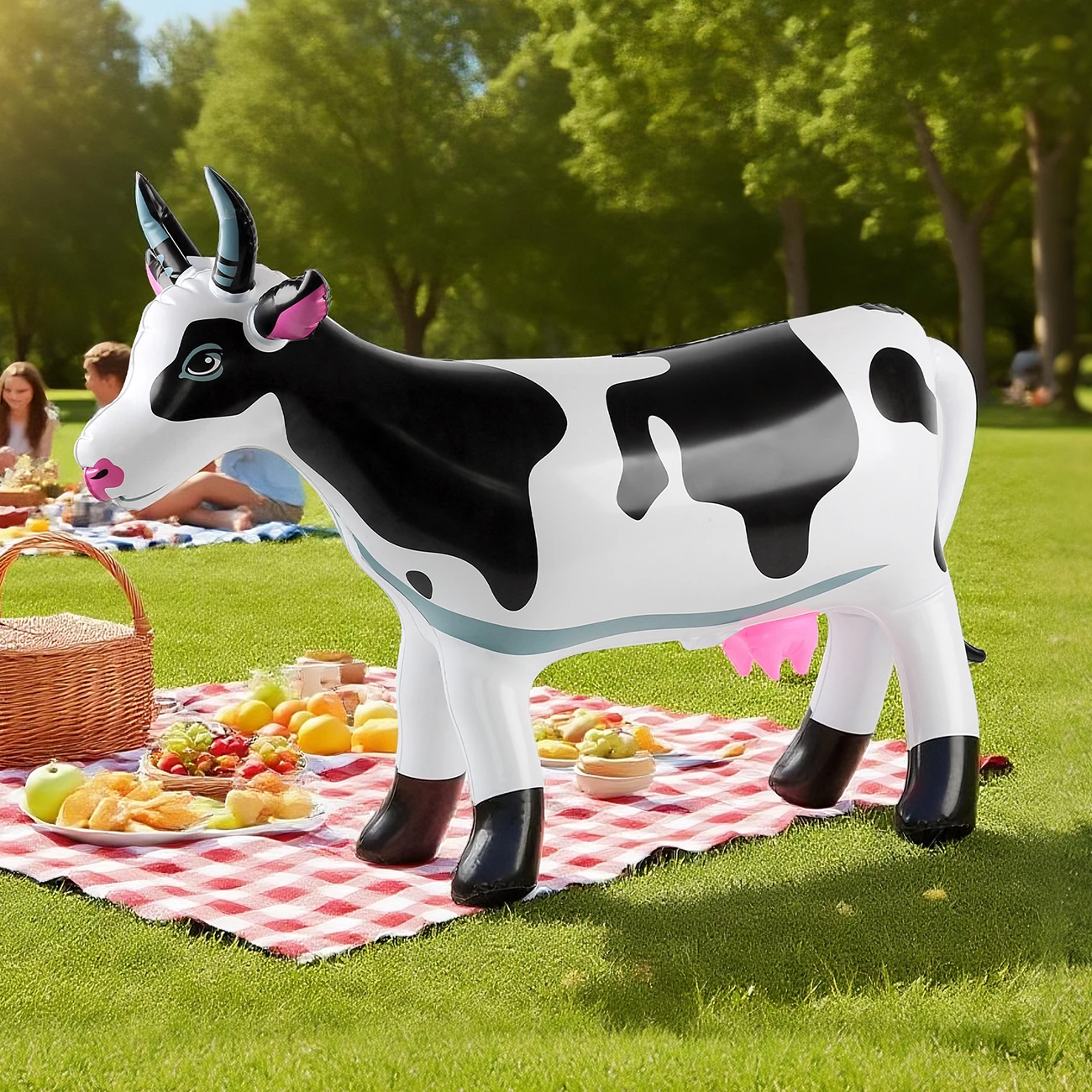 Vaca inflable decorativa de granja para cumpleaños infantiles - imagen 5