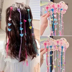 Pinzas de pelo con rastas multicolor para niña – look divertido