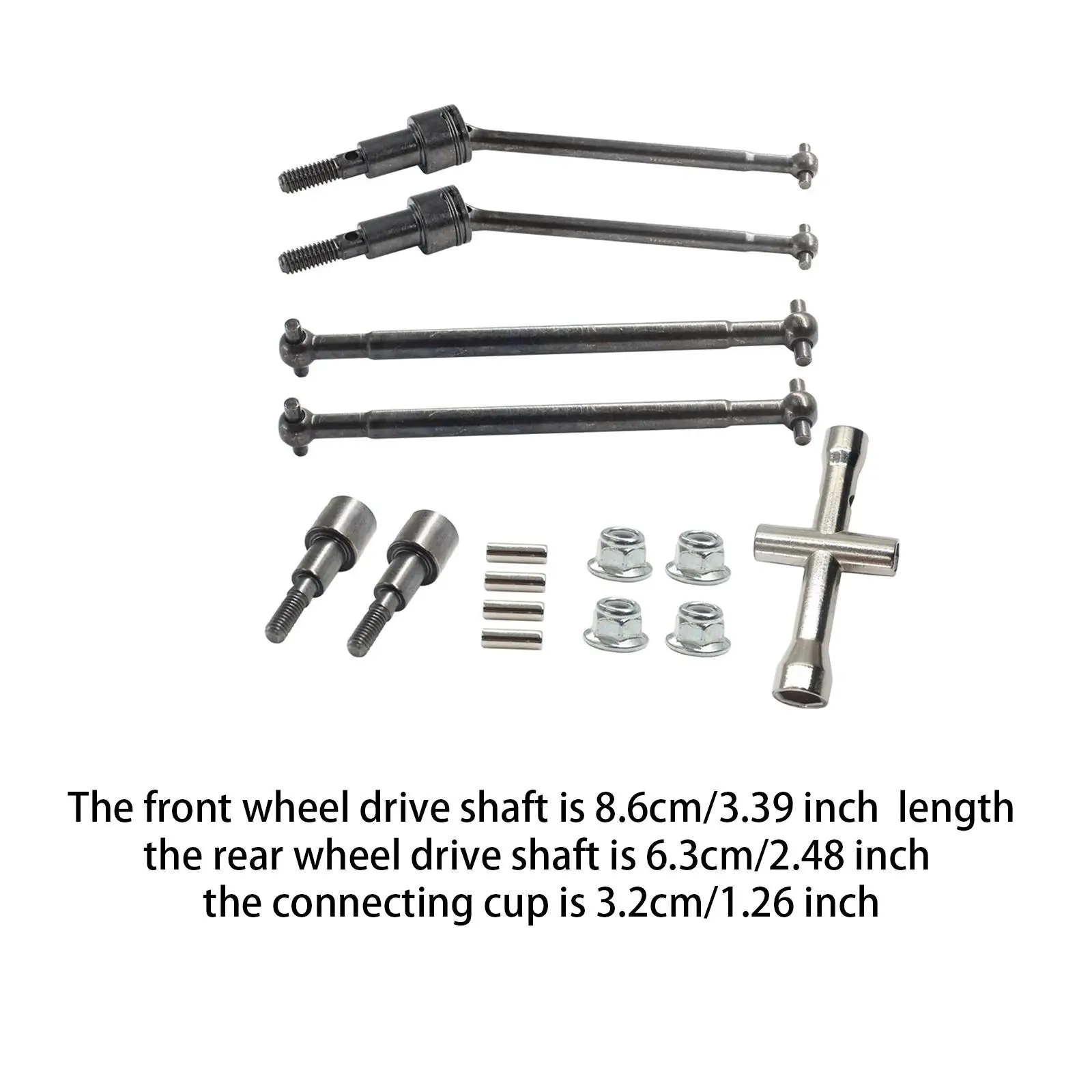 4x RC Car Drive Shaft Metal Replacement Transmission Shafts for 16101 16102 16103 16210 1/16 Scale RC Car Crawler Accessory Part
