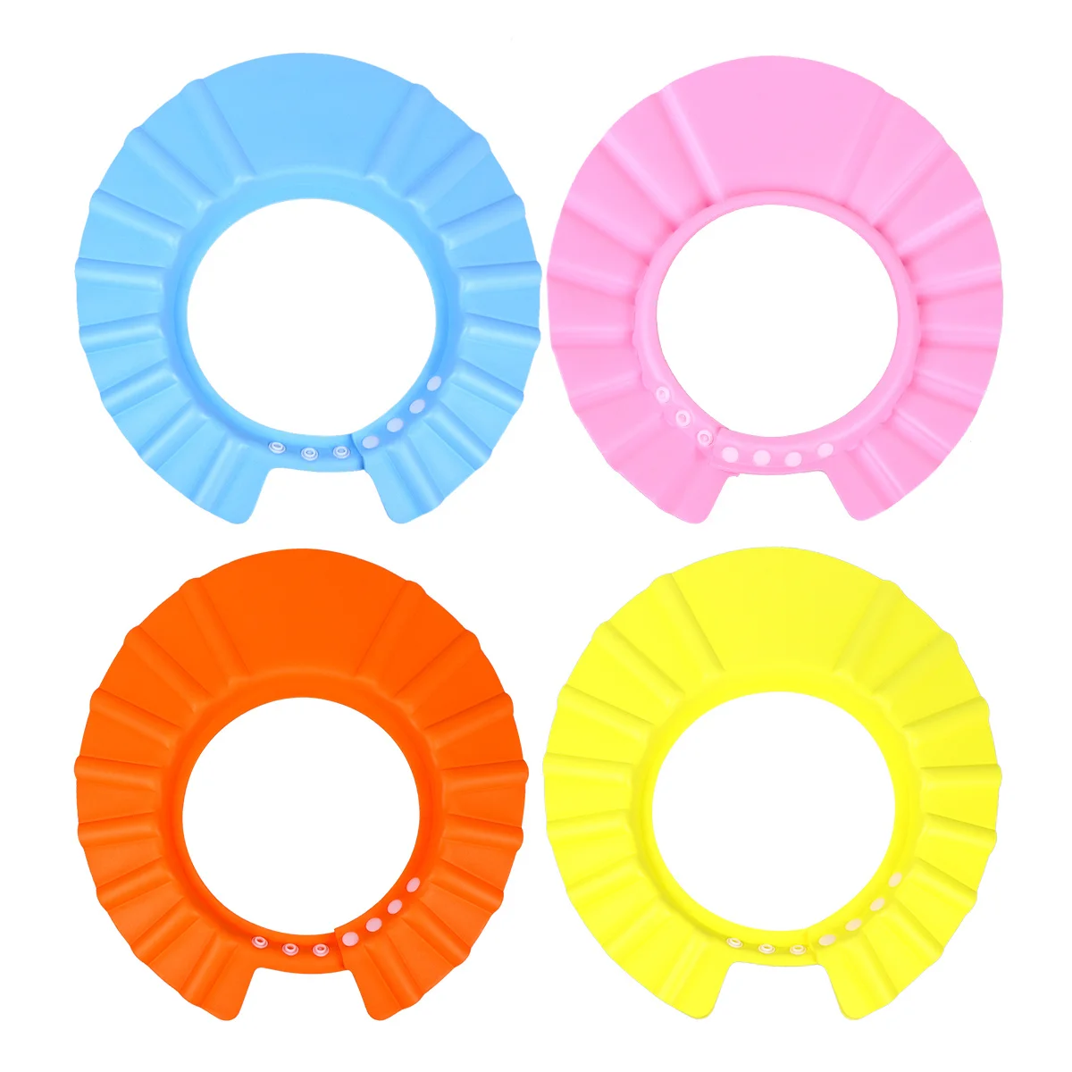 Gorros de champú impermeables para niños, gorros de ducha de baño ajustables de Eva para niños pequeños, protección para los ojos y los oídos, gorro de champú para chico, 4 Uds. - imagen 3