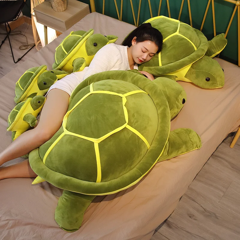 1 unidad de juguete de peluche de tortuga Kawaii de 35-80cm, muñecos de animales suaves, almohada bonita de tortuga marina, regalos de cumpleaños para bebés y niños - imagen 4