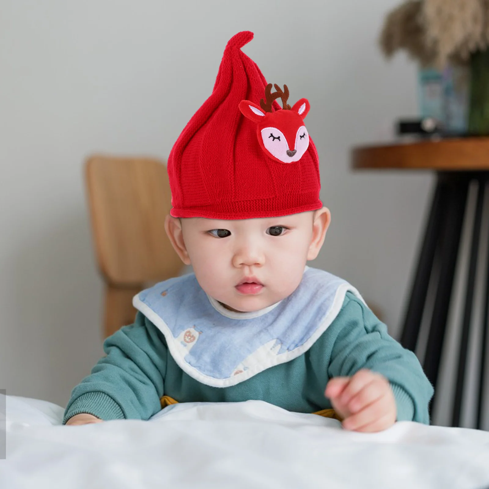 Gorro de Navidad para bebé, gorro de invierno para bebé, gorros cálidos y cómodos, accesorios para el cabello rojos