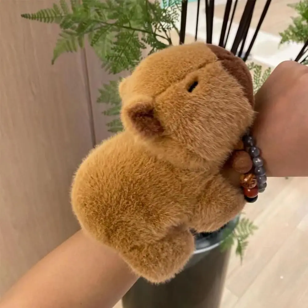 Animales de peluche Huggers Slap Toy Animal Slap pulseras Capibara juguete de peluche pulsera de animales figuras de juguete interactivas regalos para niños - imagen 4