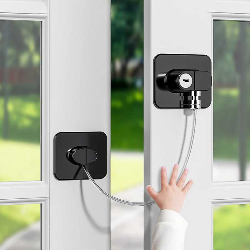 Cerradura de seguridad multifuncional para bebés con limitador de llaves, cerraduras para cajón de refrigerador, cerradura de ventana sin perforación, protección de seguridad para el hogar