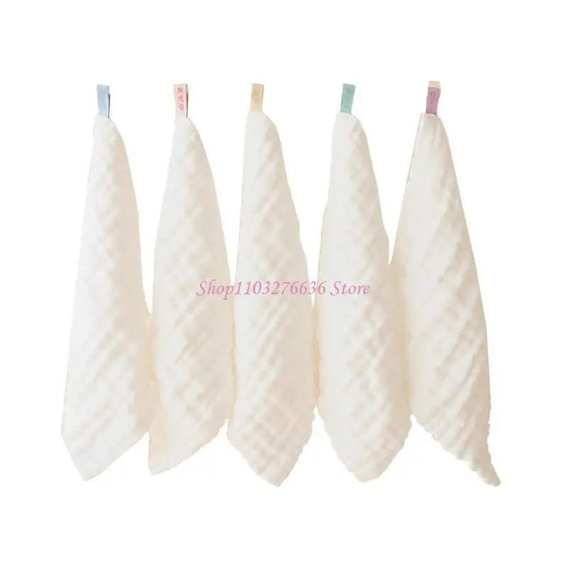 R6FD 5 PPCS Baby Facecloth Set algodón Babero Babero Babero Babero Porta para bebés Baby Sweet Wipe Taper Alto absorción