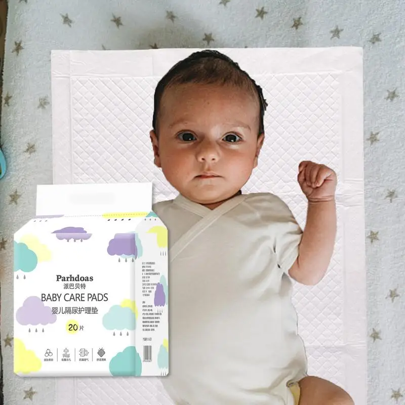 Cambiador de bebé, almohadillas de pañales ultrasuaves impermeables, 20 piezas, equipo de viaje ligero portátil para bebé para comodidad de viaje en casa y - imagen 3