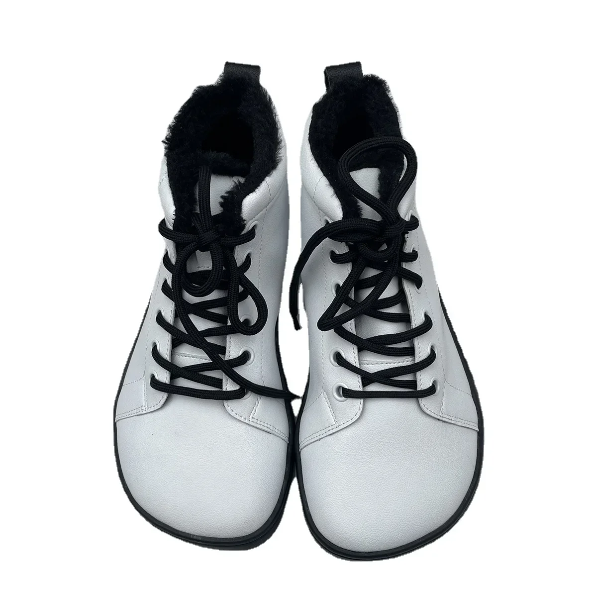 Tipsietoes Botas de invierno de cuero descalzo con piel en el interior para mujer Suela de caída cero Peso ligero Caja de dedos más anchos - imagen 3