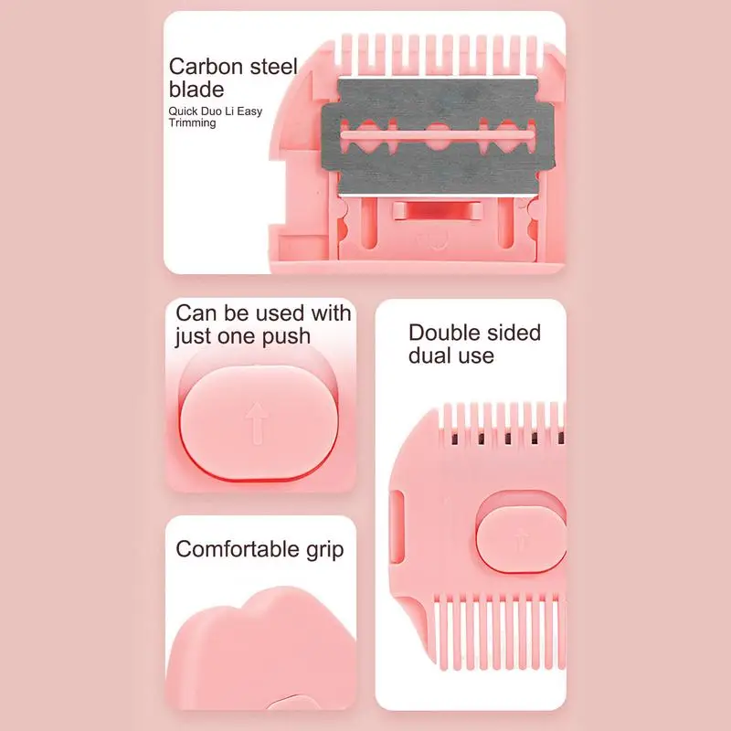 Recortador de puntas abiertas, peine de corte de pelo con flequillo, recortador de flequillo de doble uso, herramientas de corte de pelo, peine cortador de pelo portátil, recortador de pelo Manual - imagen 5