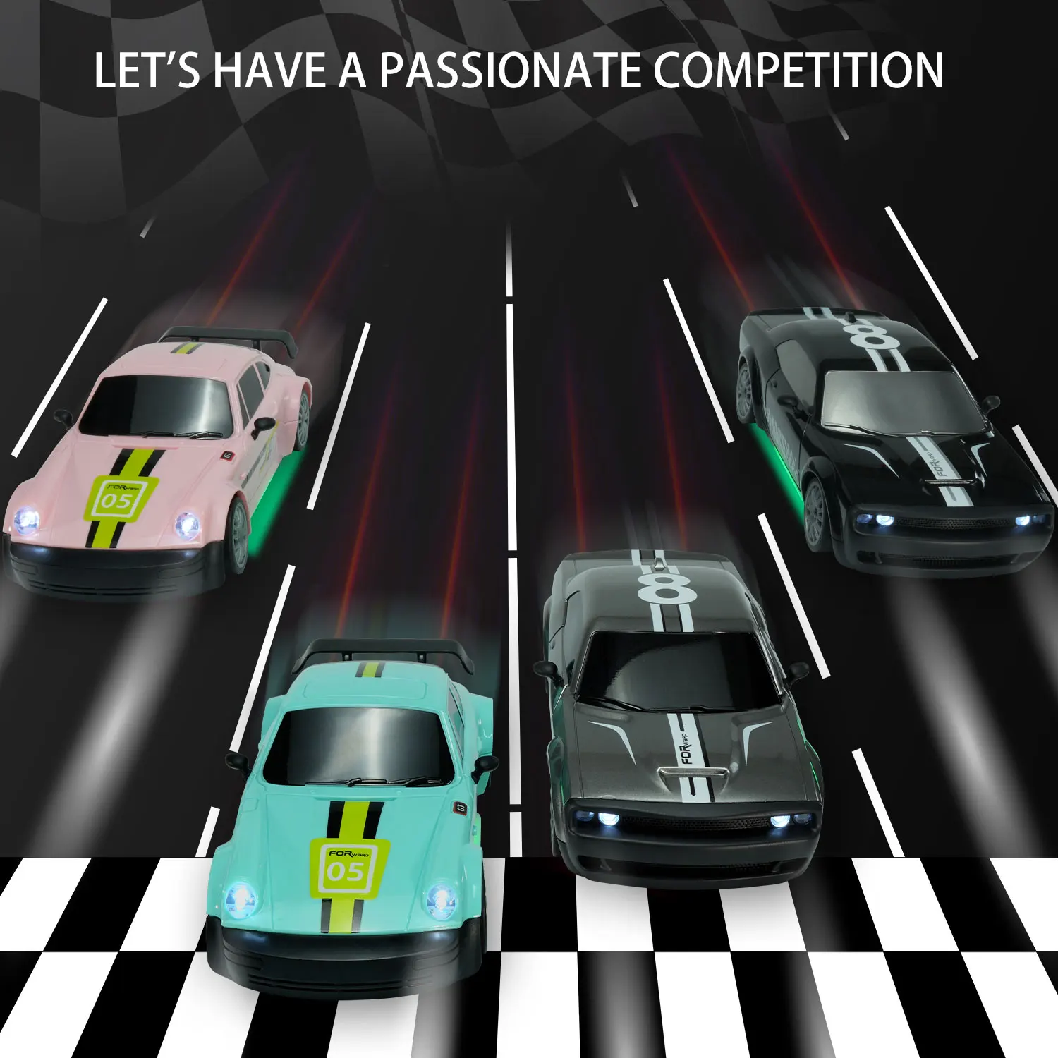 RC Drift Car 1/20 4WD 2,4G coche de Control remoto con luz de alta velocidad tracción en las cuatro ruedas Radiocontrolado Mini coche de carreras modelo regalo - imagen 4