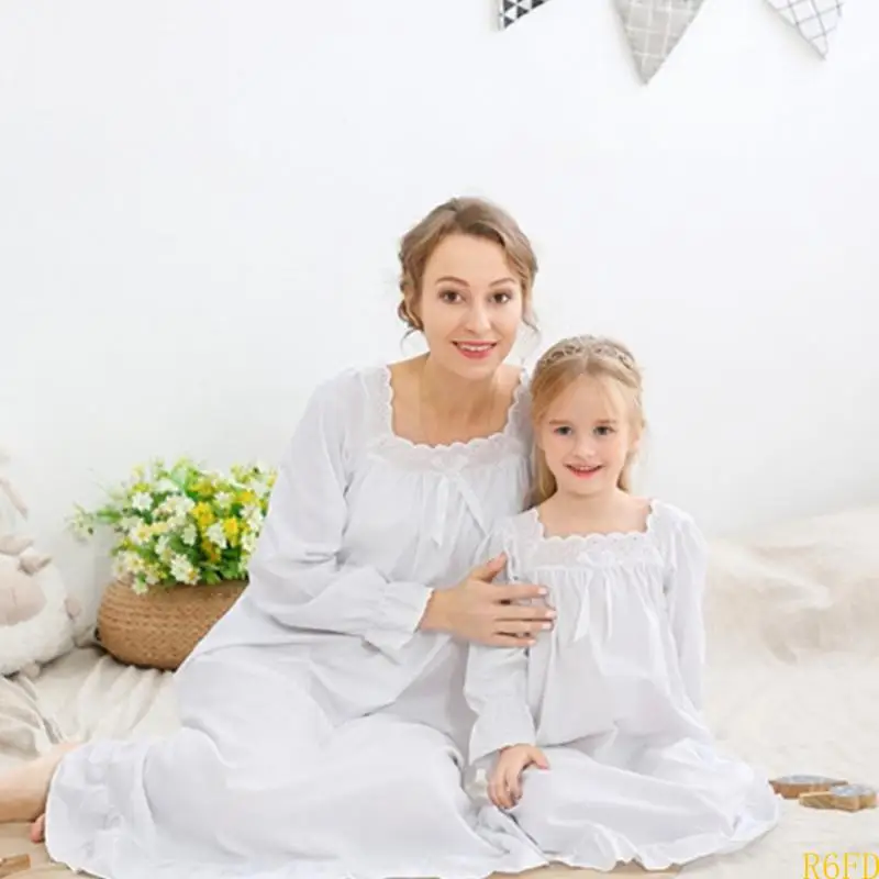 Vestido de dormir de princesa para niñas, camisón de algodón suave para madre e hija, ropa cómoda para fiestas en el hogar o en pijamas - imagen 5