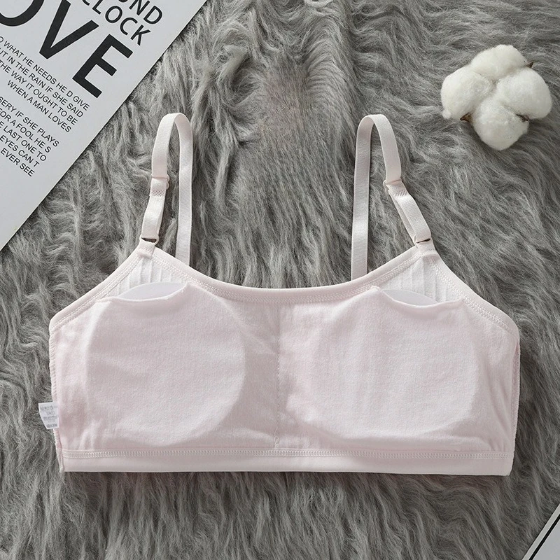 Sujetadores de entrenamiento para niñas, camisola sin aros de algodón, Tops para Tweens, sujetadores de entrenamiento transpirables para escenario de crecimiento, chaleco modesto sin costuras - imagen 2