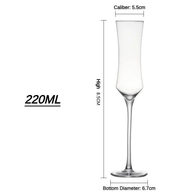Copa de champán de cristal 220 ml – Perfecta para bodas y celebraciones - imagen 5