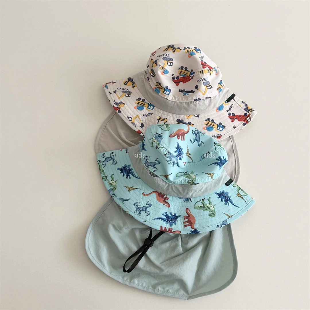 Sombrero de verano para bebés niñas dinosaurio secado rápido pescador