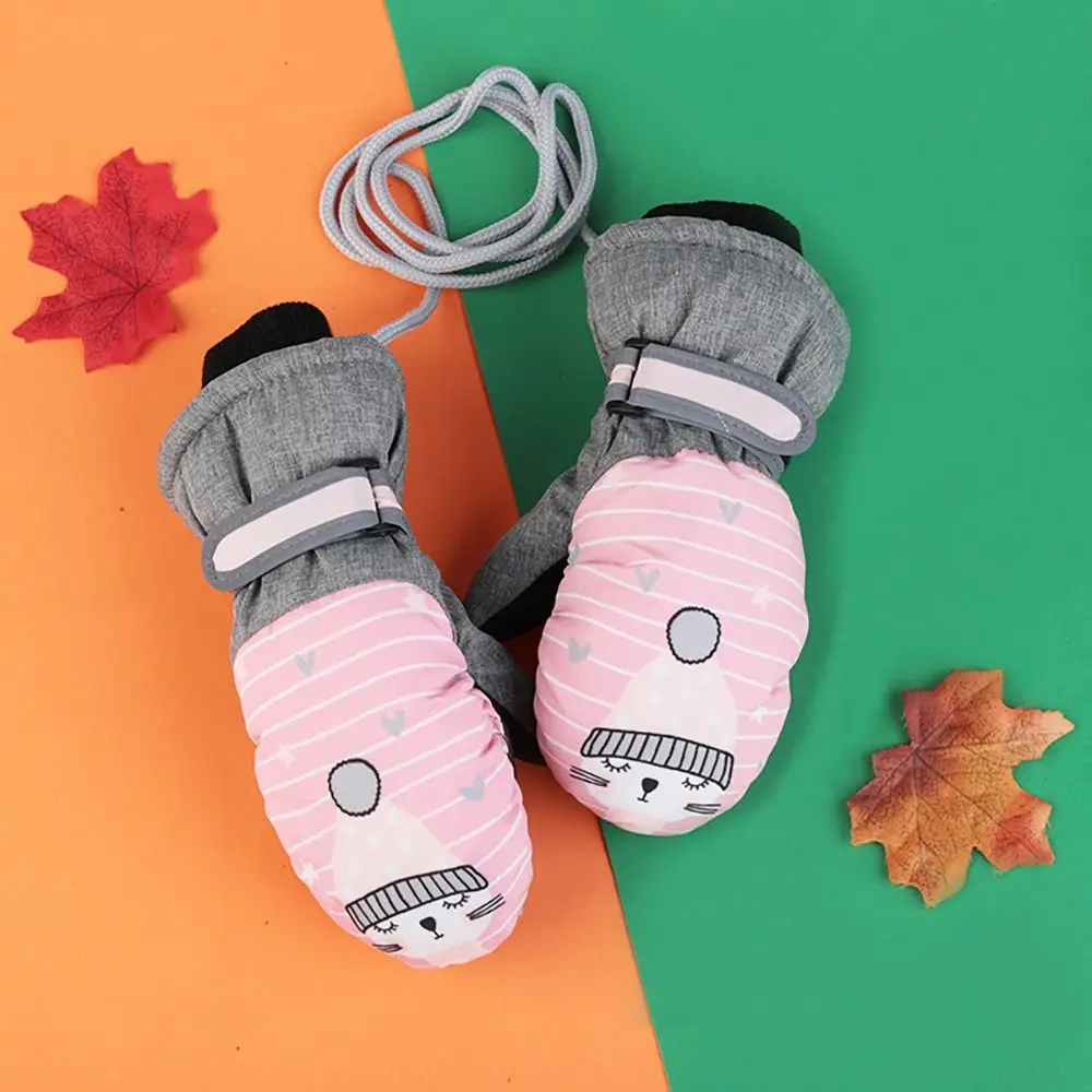 Guantes de esquí impermeables para niños y niñas, manoplas gruesas para Snowboard y nieve, mantienen los dedos calientes, de 3 a 6 años, Invierno - imagen 3