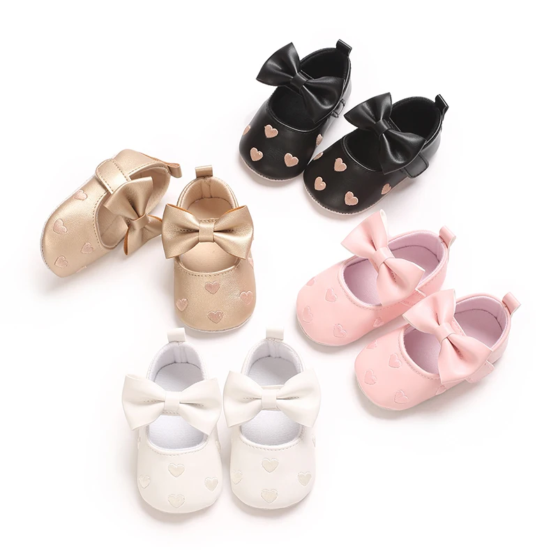 Zapatos de bebé otoño suela blanda antideslizante con lazo y corazón - imagen 5
