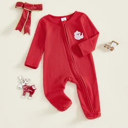 Tregren Mameluco de Navidad para bebé con Papá Noel bordado