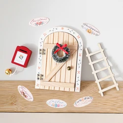 Decoraciones de madera para casa de muñecas: puerta de elfo para bebé
