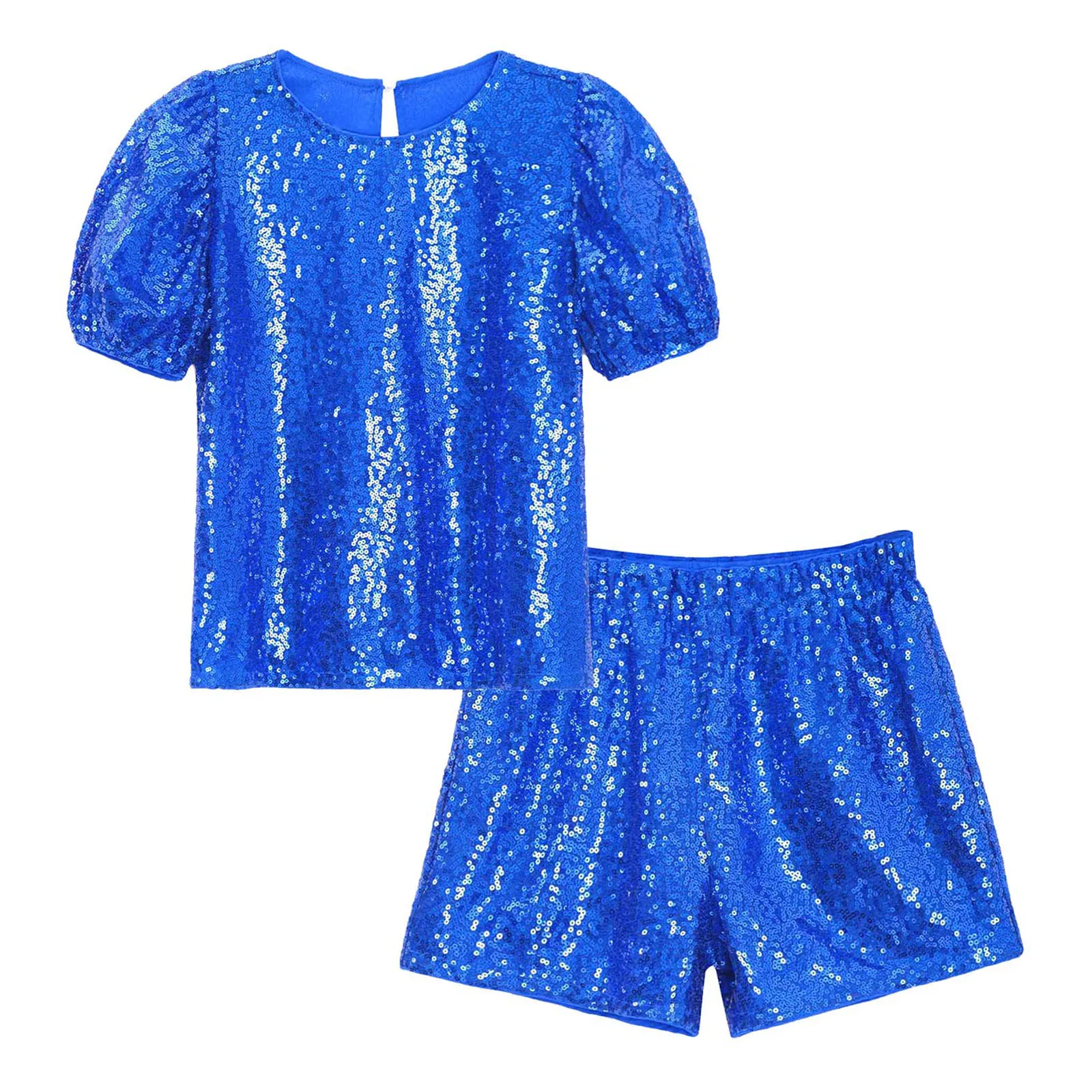 Traje de fiesta con lentejuelas para niña – mangas abullonadas - imagen 3