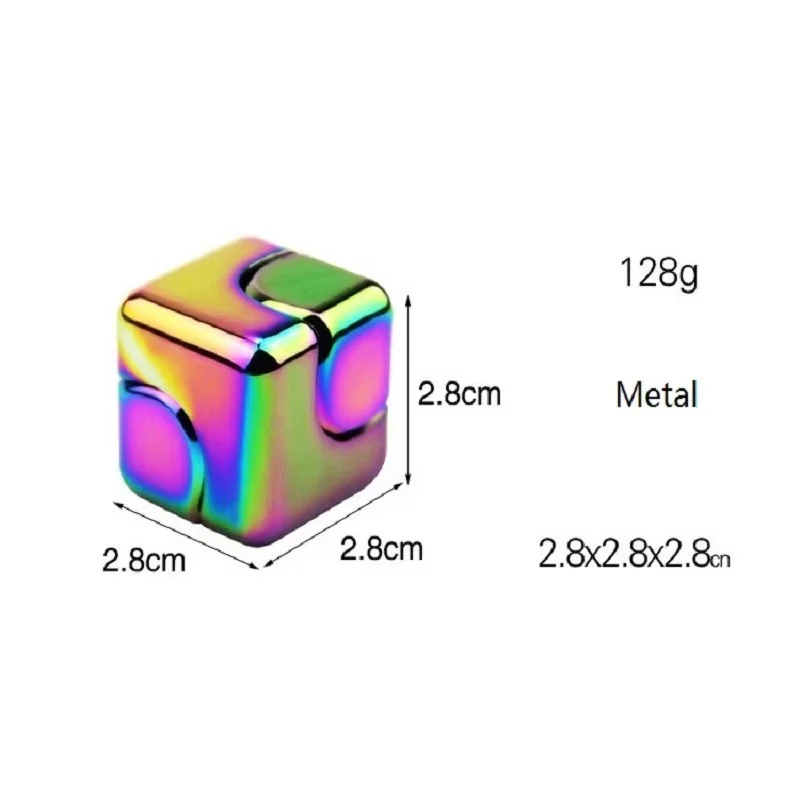 Cubo de Metal colorido, Spinner para la yema del dedo, peonza de descompresión, juguetes antiansiedad, Spinner de Metal de mano, escritorio, juguetes giroscópicos para adultos - imagen 5