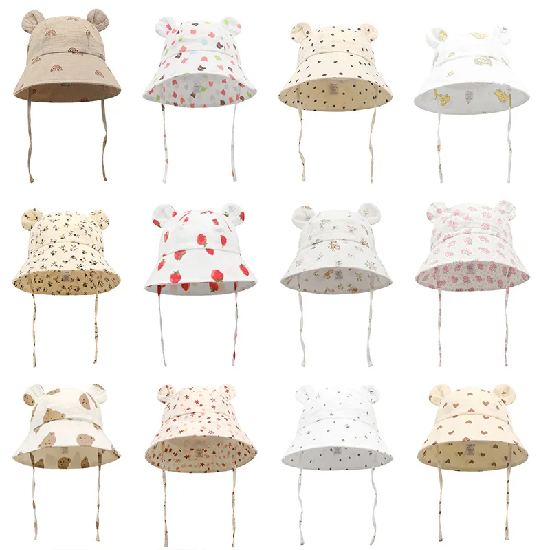 Sombrero verano bebé algodón ajustable – Estilo cubo - imagen 5