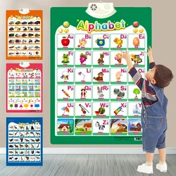 Póster del alfabeto parlante para niños con números, animales, música |   Juguete educativo de tabla de pared de aprendizaje para niños pequeños y preescolar