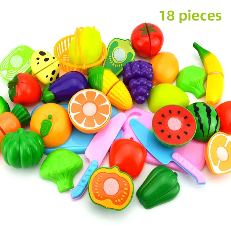 Juguetes para cortar frutas DIY, frutas y verduras, simulación entre padres e hijos, juego de simulación, juguete de cocina, comida con cesta, Navidad para niños - imagen 4