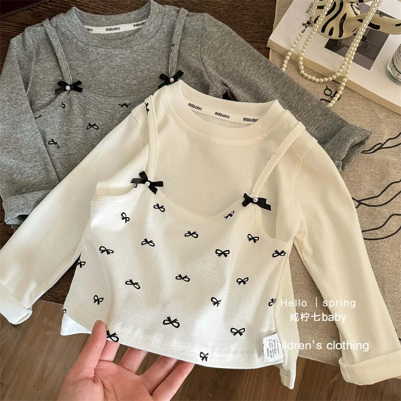 Camiseta manga larga bebé niña con pajarita – Diseño dulce informal - imagen 5