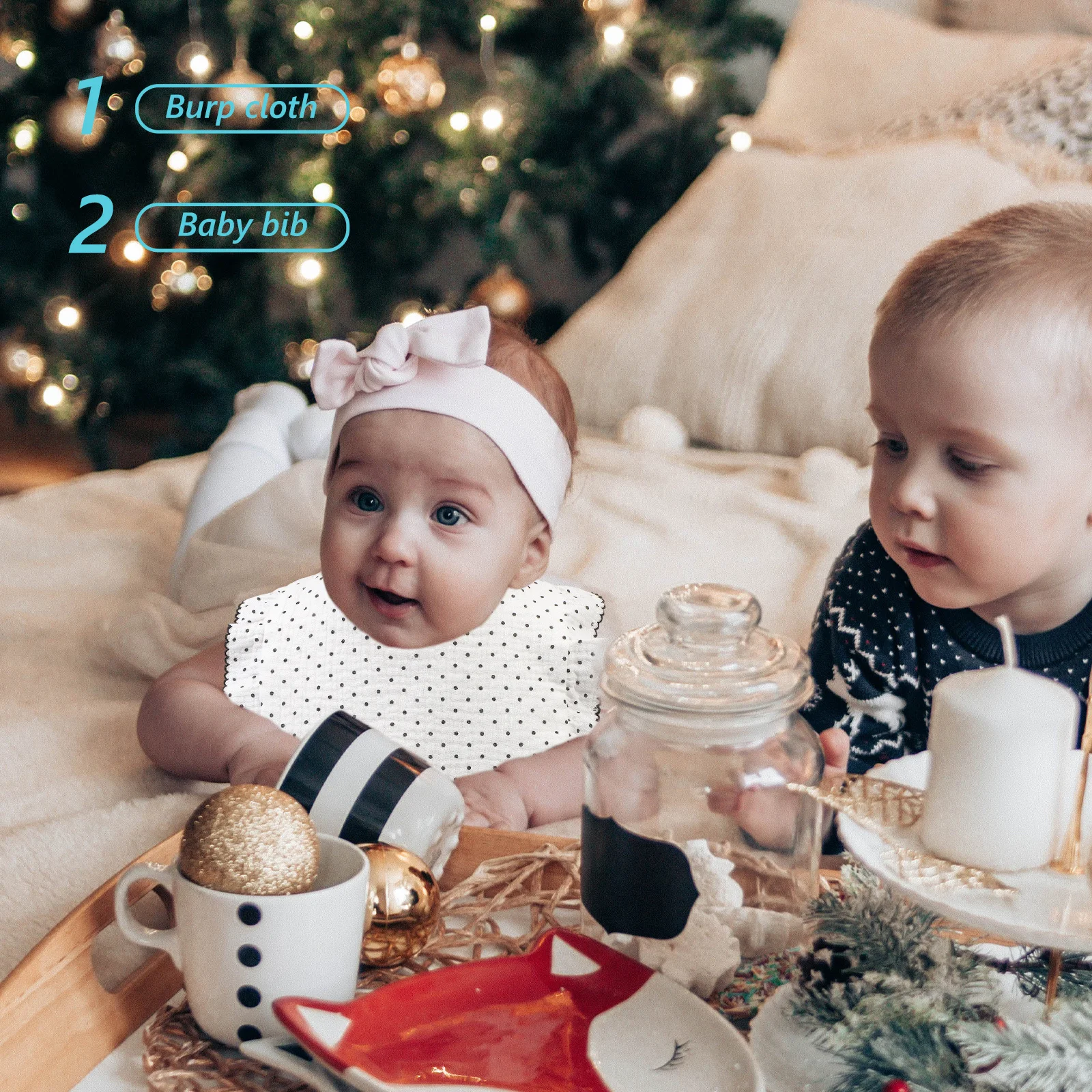 Babero para babero de bebé con bordes reforzados, botón a presión, babero absorbente para alimentación de bebé para babear, Baberos para recién nacidos, paños para eructar - imagen 3