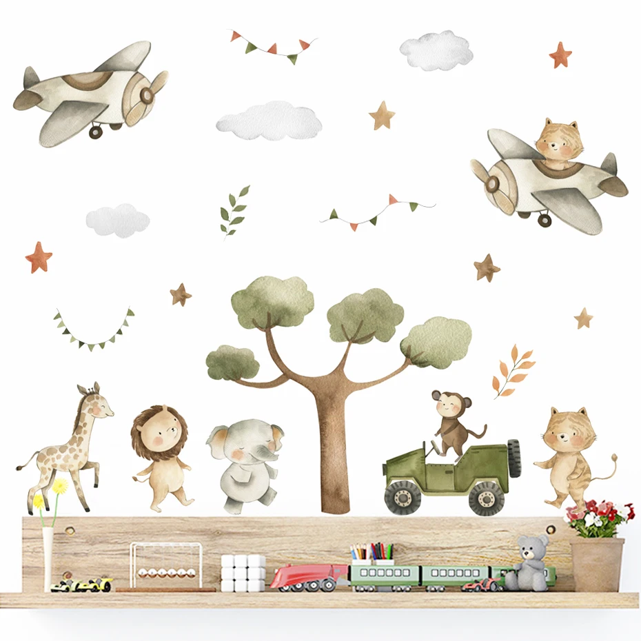 Vinilos decorativos safari para habitación infantil