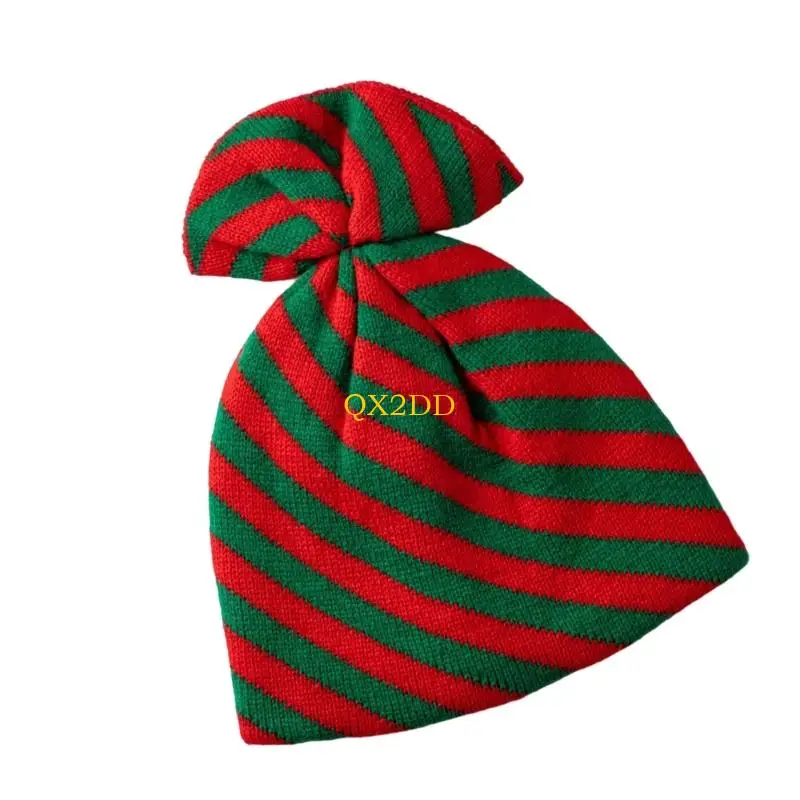 QX2D Gorros navideños finos y cálidos para bebés Sustancia acrílica Suave Estancia fotográfica navideña - imagen 5