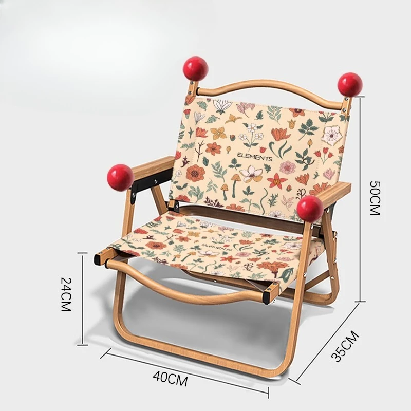 Sillón reclinable plegable Cherry Blossom, respaldo ajustable, silla de camping impermeable con diseño de color dopamina para relajación al aire libre - imagen 5