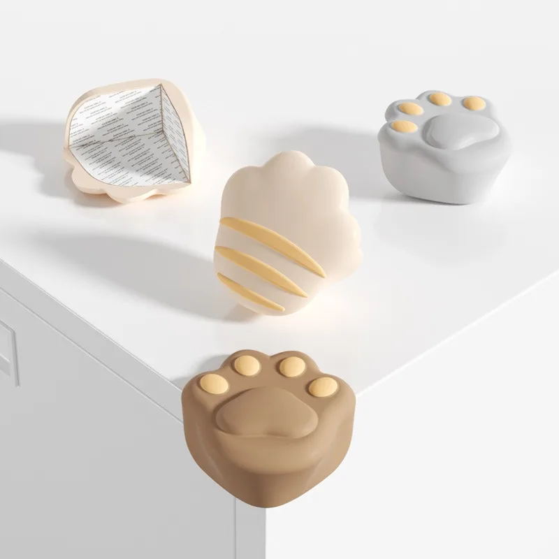 Cinta adhesiva anticolisión para mesa de ángulo recto, protección de esquina de silicona para niños, Pata de Gato, 2 uds.