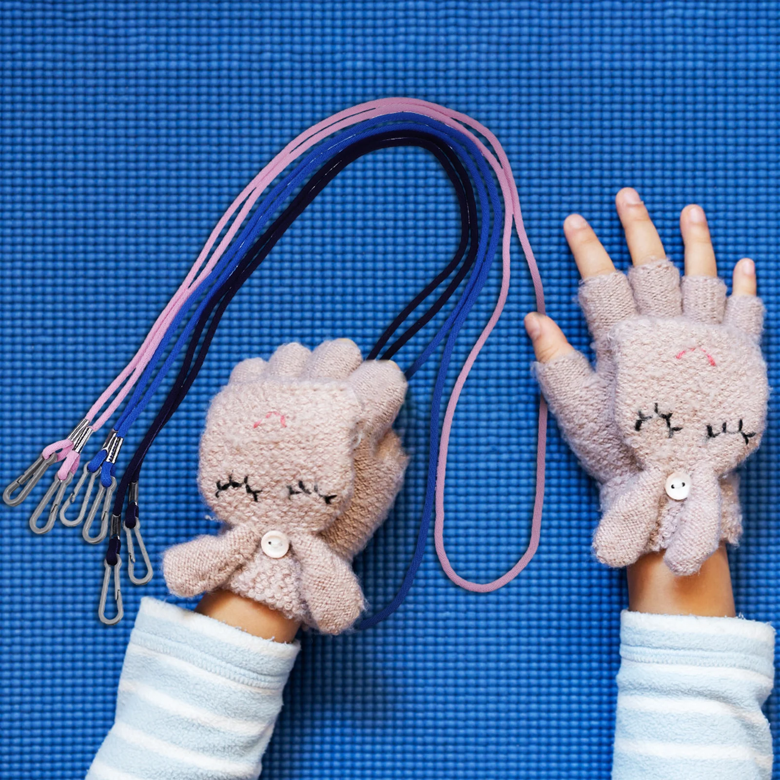 Clips para manoplas para niños, 6 uds., correas para guantes antipérdida, cordón, cuerda para niños pequeños, soporte para guantes de esquí, sujeción segura - imagen 3