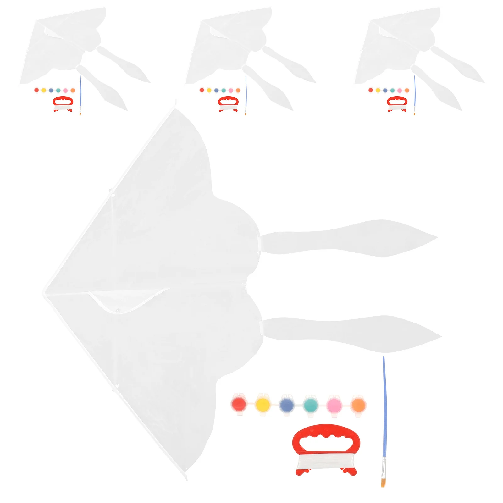 4 juegos DIY cometa arte pintura cometas blanco juguete volador suministros para niños decoración colorear dibujo Graffiti - imagen 5