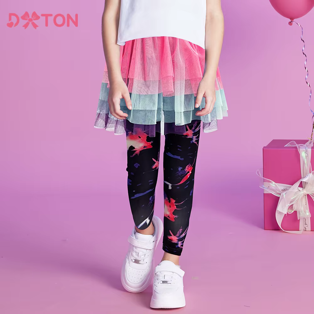 DXTON Pantalones con falda tutú para niña – Estilo unicornio - imagen 2