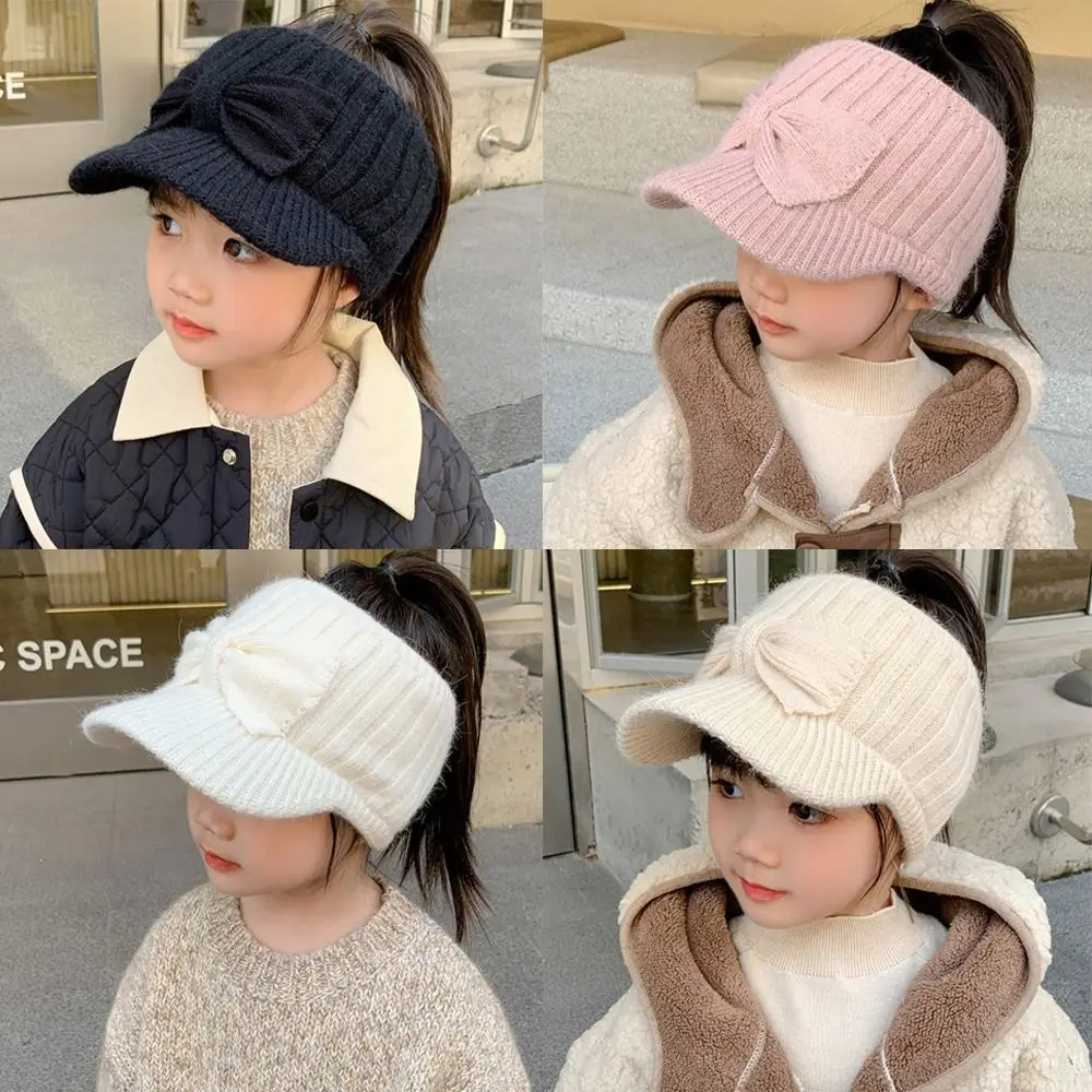 Gorro con protección para los oídos superior vacío a la moda, gorro tejido con lazo y lengua de pato, gorro con orejeras - imagen 3