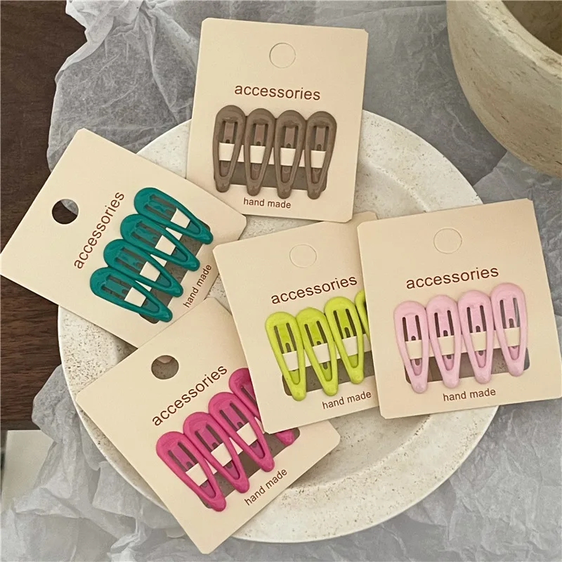 Mini pinzas para el cabello Kawaii para niña, lágrima colorida de caramelo para flequillo, Clips a presión Flyaway, pasadores para niños, accesorios bonitos para el cabello - imagen 3