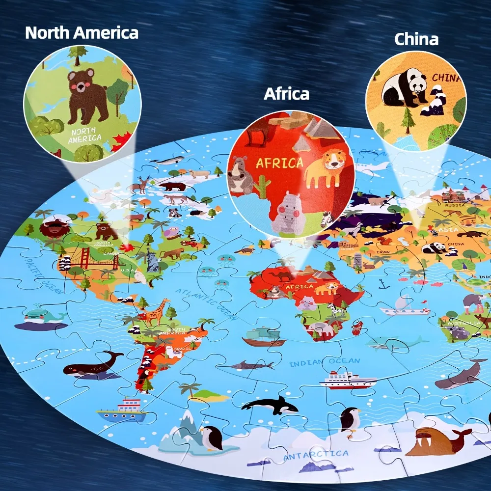 Puzzle infantil del mundo con animales - imagen 3