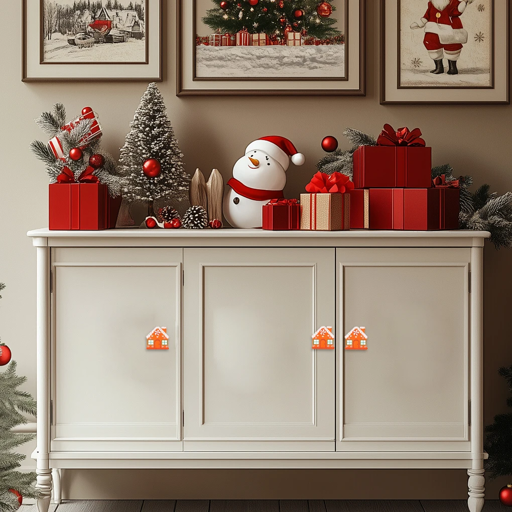 10 Uds. Cubiertas de botones navideños con forma de casa de pan de jengibre, cubiertas de botones de Navidad reutilizables, cubiertas de botones de Navidad - imagen 5