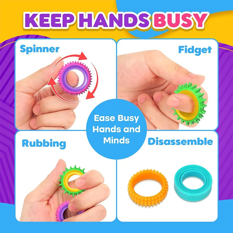 Anillos sensoriales antiestrés para niños – Juguetes giratorios - imagen 3
