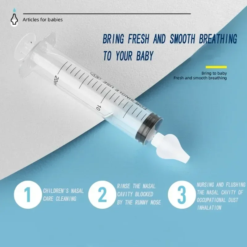 Tubo de aguja para limpieza de nariz de bebé, 2 unidades/caja de 20/ML, aspirador Nasal para el cuidado del bebé, limpiador Nasal para rinitis, limpiador de nariz para bebé - imagen 5