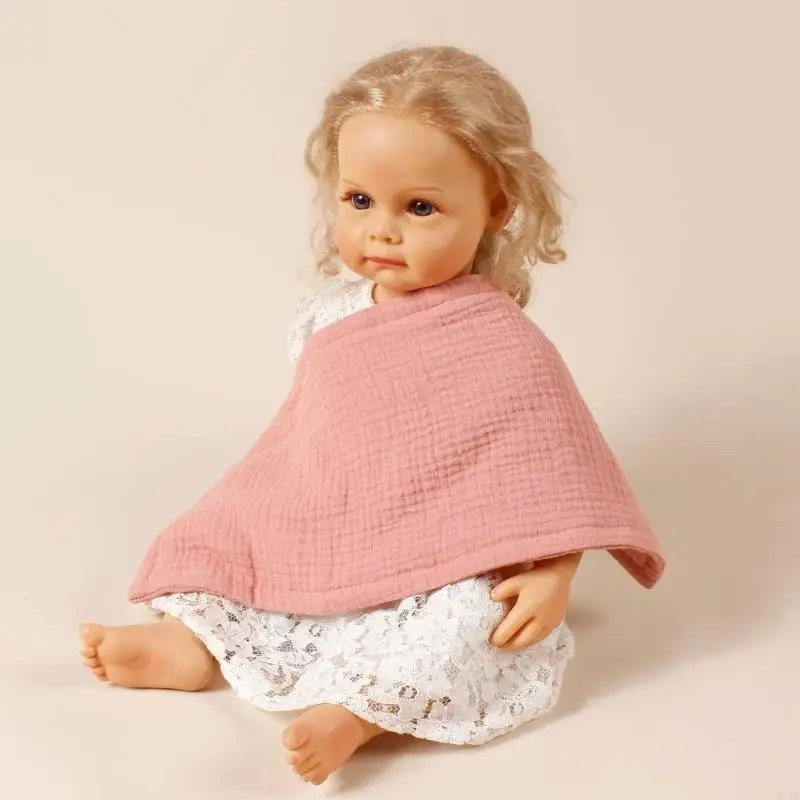 Babero para babeo bebé D7YD, paño para eructar muselina suave y absorbente, toalla para Saliva 6 capas, hombrera y - imagen 5