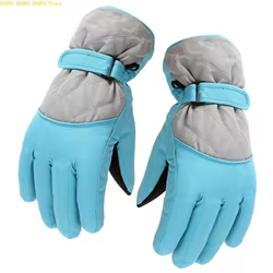 Q81A niños invierno grueso cálido montaña Snowboard guantes esquí a prueba viento impermeable guantes con dedos completos